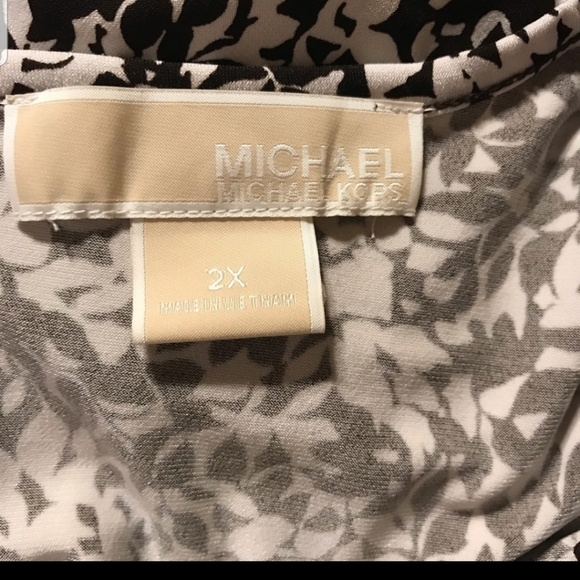 🤩Michael Kors black and white leaf print dress 2X - Picture 3 of 4